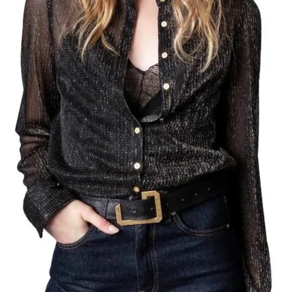 Zadig & Voltaire Lurex Shirt NEW WITH TAGS - Picture 1 of 10
